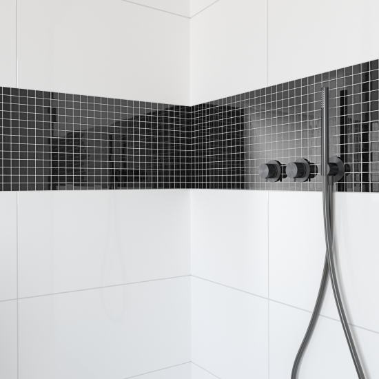 Мозаика стеклянная KREAFORTA черная 300x300x4 мм