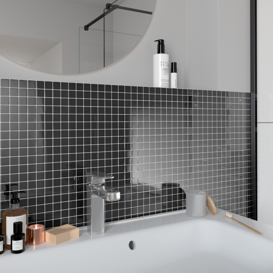 Мозаика стеклянная KREAFORTA черная 300x300x4 мм