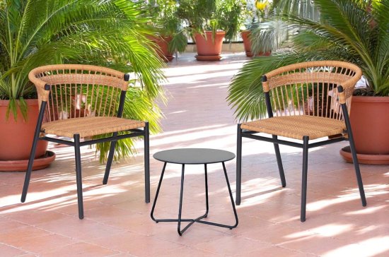 Набор садовой мебели для отдыха Балконный искусственный ротанг натуральный