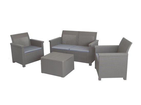 Набор садовой мебели BEGINIA Basegi пластик капучино стол 1 шт, диван 1 шт, кресло 2 шт