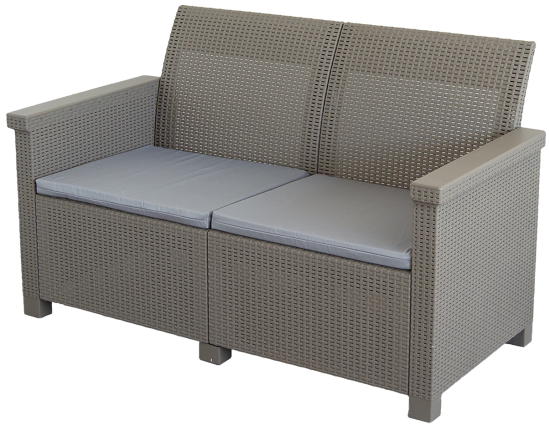 Набор садовой мебели для отдыха с подушками BEGINIA Basegi Пластик Стол, диван, кресло 2 шт Бежевый