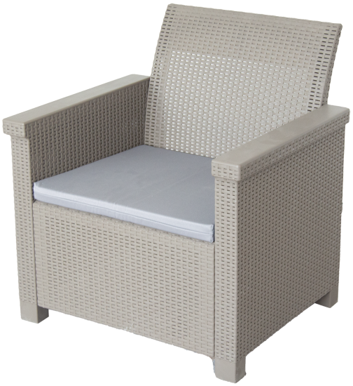 Набор садовой мебели для отдыха с подушками BEGINIA Basegi Пластик Стол, диван, кресло 2 шт Бежевый