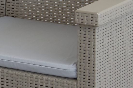 Набор садовой мебели для отдыха с подушками BEGINIA Basegi Пластик Стол, диван, кресло 2 шт Бежевый