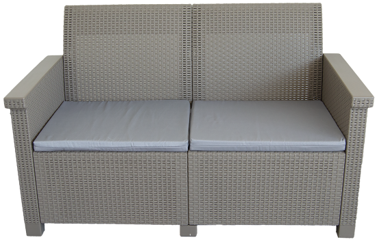 Набор садовой мебели для отдыха с подушками BEGINIA Basegi Пластик Стол, диван, кресло 2 шт Бежевый