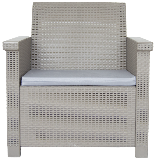 Набор садовой мебели для отдыха с подушками BEGINIA Basegi Пластик Стол, диван, кресло 2 шт Бежевый