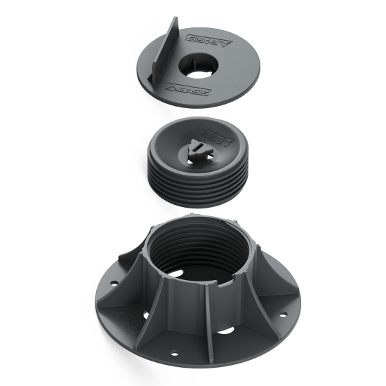 Регулируемая опора для террасной доски T-Decks Professional 75-125 мм цвет черный
