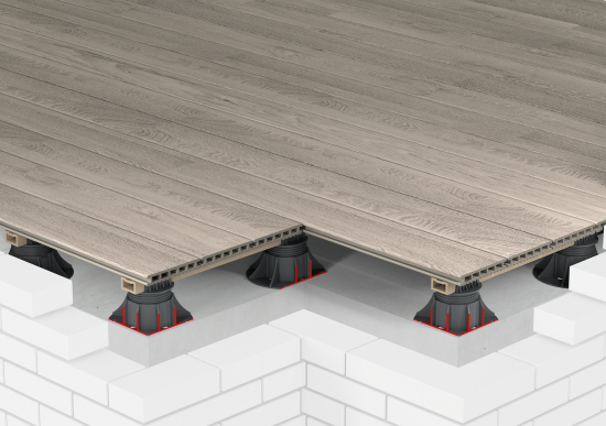 Регулируемая опора для террасной доски T-Decks Professional 75-125 мм цвет черный