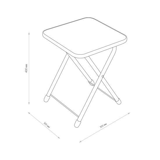 Табурет садовый складной Nika 40*30*30 см металл черный