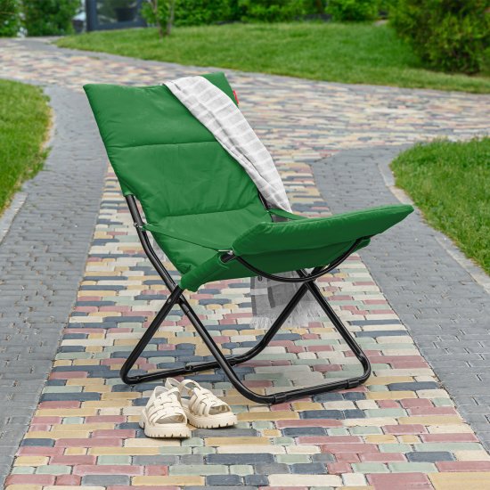 Кресло-шезлонг Ника 113x64x12 см дерево/полиэстер травяной