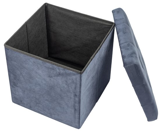 Пуф складной темно-синий 38x38 см