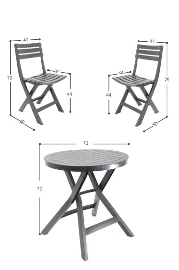 Набор садовой мебели для отдыха Марсель пластик графит