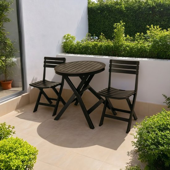 Набор садовой мебели для отдыха Марсель пластик графит