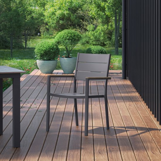 Стул садовый BEGINIA Kalivo 56x59x89 см алюминий темно-серый