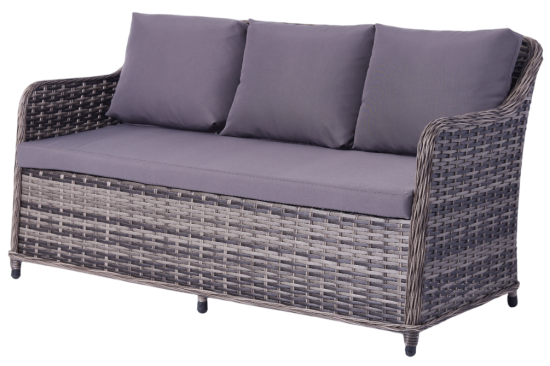 Набор садовой мебели для обеда с подушками Stavr искусственный ротанг серый