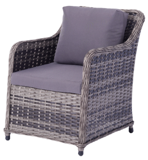 Набор садовой мебели для обеда с подушками Stavr искусственный ротанг серый