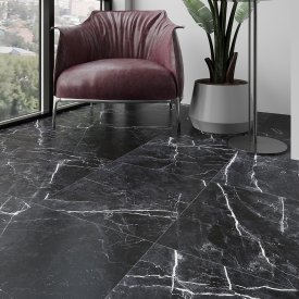 Глазурованный керамогранит KREAFORTA Dina 42x42 см 1.587 м² сатинированный цвет черный