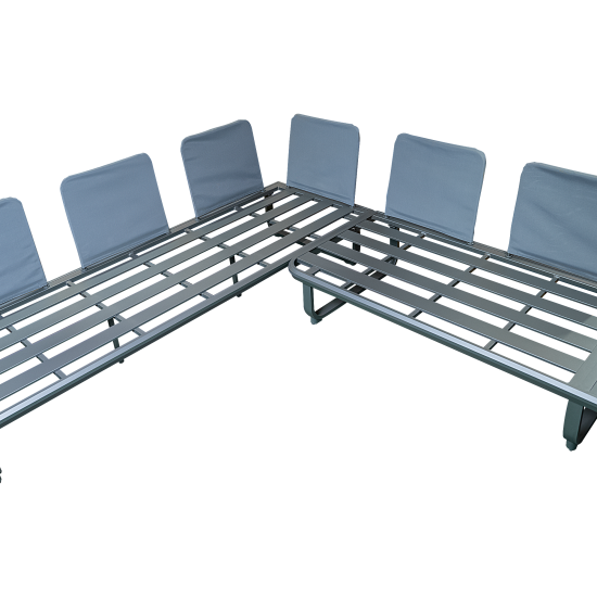 Набор садовой мебели для отдыха с подушками BEGINIA Oshten Алюминий Стол, диван Серый / серебристый