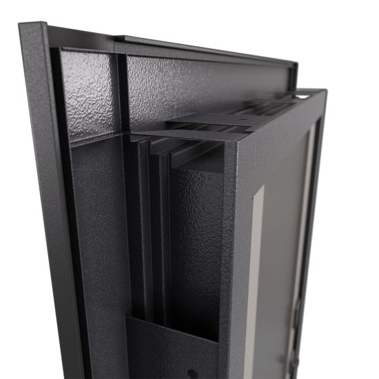 Дверь входная Torex Талса Скай правая крема - черная шагрень с зеркалом 950х2050 мм