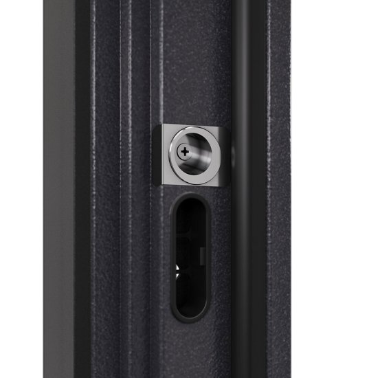 Дверь входная Torex Талса Скай правая крема - черная шагрень с зеркалом 950х2050 мм