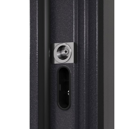 Дверь входная Torex Талса Скай левая крема - черная шагрень с зеркалом 950х2050 мм