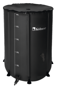 Бочка садовая с крышкой KWB 500B 500 л пластик черный