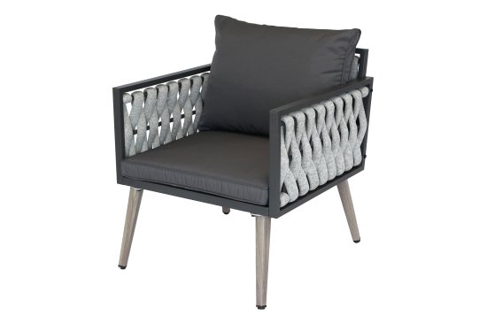 Набор садовой мебели для отдыха Garden Story Grande GS068 сталь серо-черный диван 1 шт. кресло 2 шт. столик 2 шт.