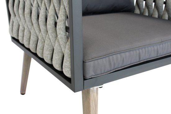 Набор садовой мебели для отдыха Garden Story Grande GS068 сталь серо-черный диван 1 шт. кресло 2 шт. столик 2 шт.