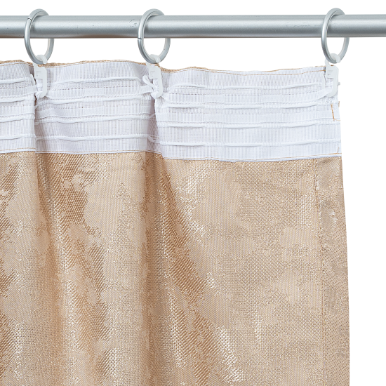 Штора на ленте со скрытыми петлями Денви 160x270 см цвет бежевый