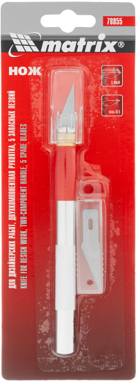 Нож для точных работ Matrix 78855 алюминиевый корпус перовое лезвие 40 мм