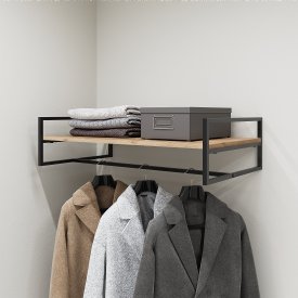 Настенная полка 80x45х22 см металл цвет черный