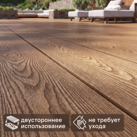 Террасная доска ДПК Holzhof Classic цвет Коричневый 3000x153x28 мм 0.459 м²
