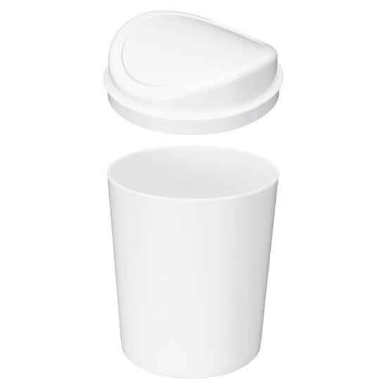 Ведро для мусора БытПласт с крышкой 1 л пластик белое