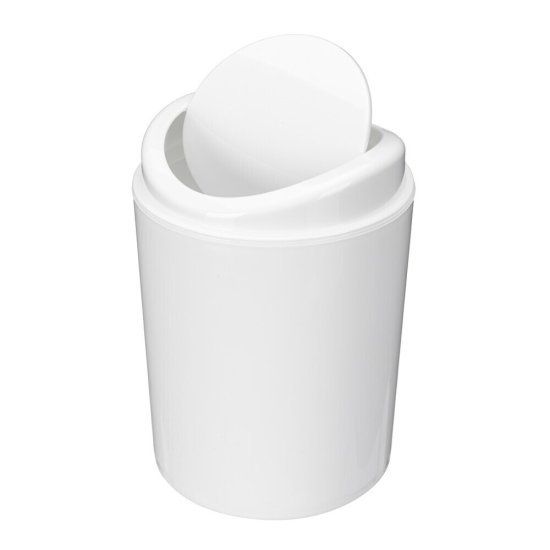 Ведро для мусора БытПласт с крышкой 1 л пластик белое