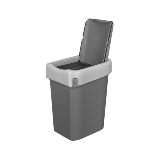 Контейнер для мусора Econova Smart Bin с крышкой 25 л пластик серый