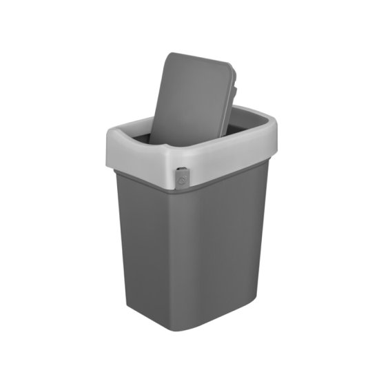 Контейнер для мусора Econova Smart Bin с крышкой 25 л пластик серый