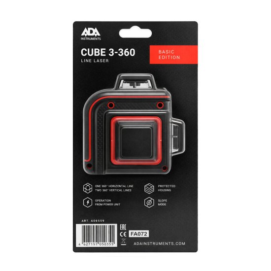 Уровень лазерный Ada Cube 3-360 Basic Edition (А00559)