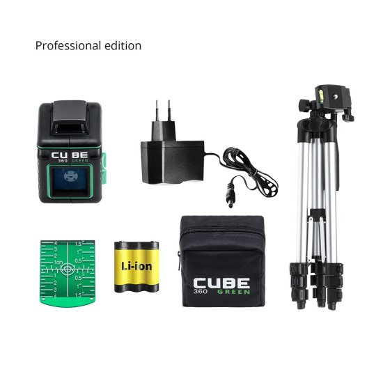 Уровень лазерный Ada Cube 360 Green Professional Edition (А00535) со штативом