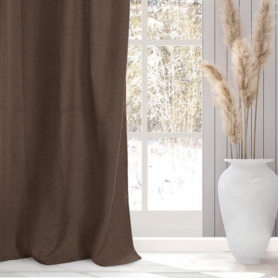 Штора рогожка шоколад 165х270 см Волшебная Ночь Крафт (763070)