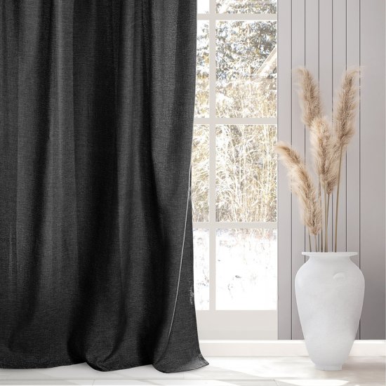 Штора рогожка графит 200х270 см Волшебная Ночь Крафт (777130)