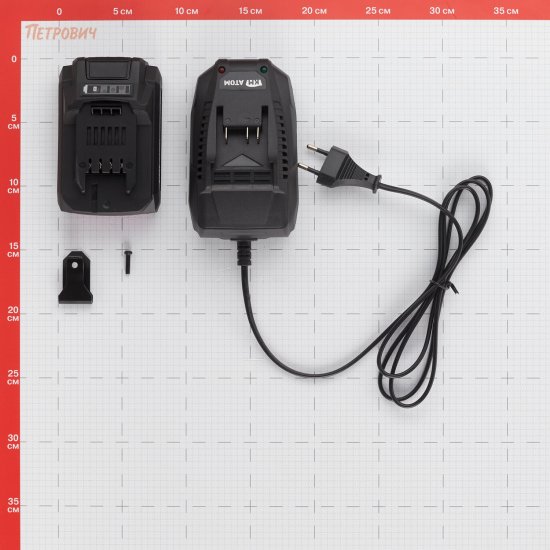 Виброприсоска для укладки плитки аккумуляторная КМ АТОМ 18В Li-Ion 2Ач АКБ и ЗУ (CVTB-181/1)