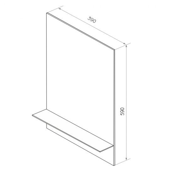 Зеркало с полкой прямоугольное 39х59 см Continent Прямоугольник (В011)