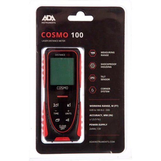 Дальномер лазерный Ada Cosmo 100 100 м с функцией уклономера (А00412)