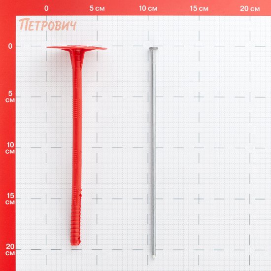 Дюбель для теплоизоляции Tech-Krep 10х200 мм металлический гвоздь (40 шт.)