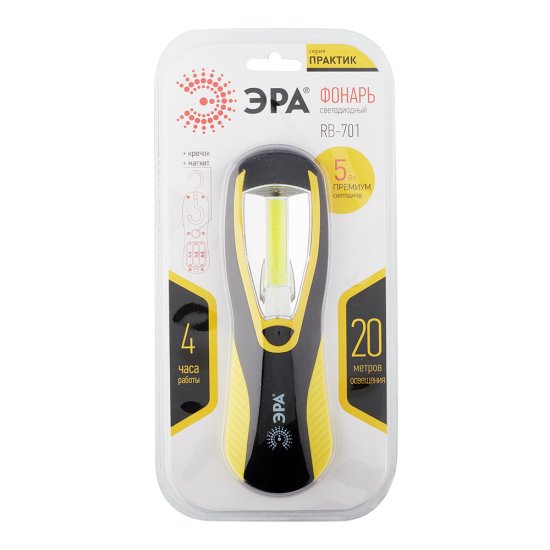 Фонарь ручной Эра (Б0027820) светодиодный 1 LED 5 Вт на батарейках AA пластик