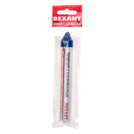 Припой Rexant d1, Sn60 Pb40 Flux 2.2% с канифолью 20 г (09-3103)