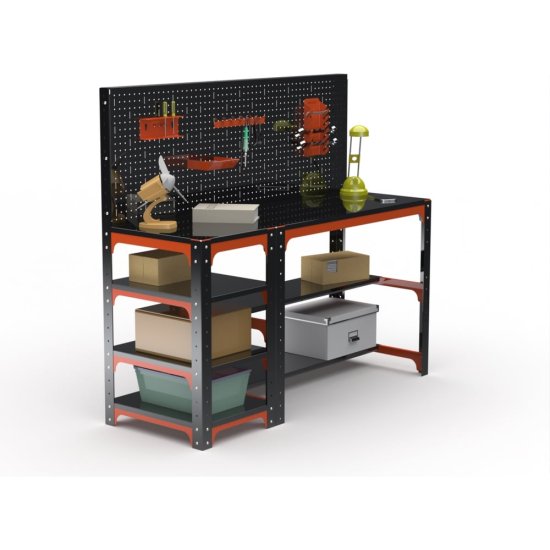 Стол металлический ООО Металекс серия KIT 750x1600x600 с боковыми полками, ОЧ
