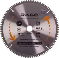Диск пильный по алюминию Rage 594505 100Т 255x30x2 мм