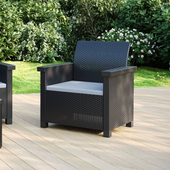 Кресло садовое BEGINIA Basegi 73.5x69.5x79 см полипропилен темно-серый