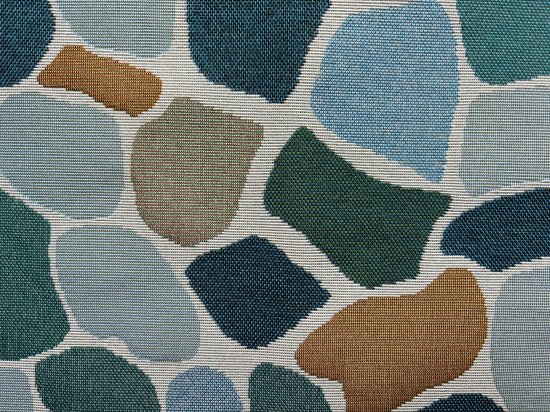 Ткань 1 м/п Морские камушки гобелен 150 см цвет голубой