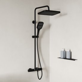 Душевая система Iddis Lahta LAHBLTHi06 с термостатом 3 режима цвет черный матовый